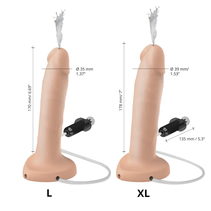Фалоімітатор, що кінчає Strap-On-Me Squirting Cum Dildo Realistic Black Vanilla L — фото 4