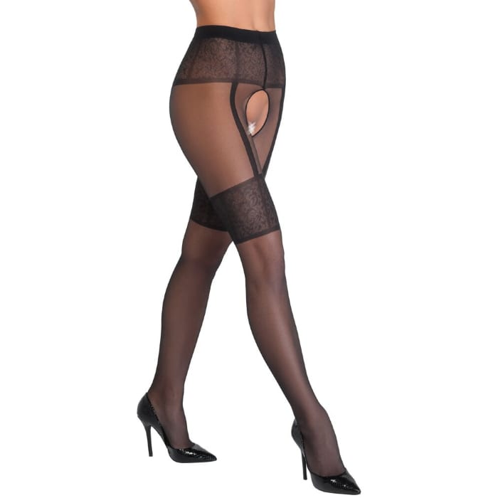 Колготи з доступом Cottelli Legwear Black — фото 10