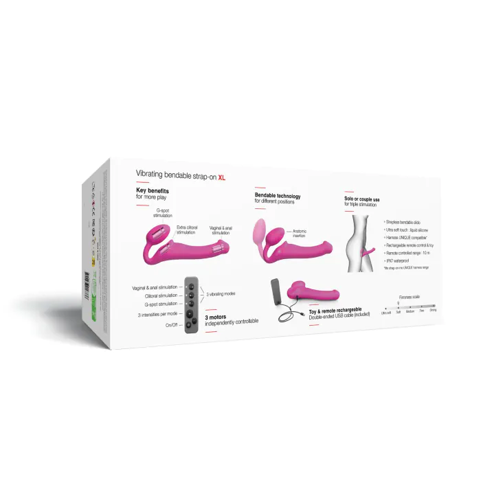 Безремінний страпон з вібрацією Strap-On-Me Vibrating Fuchsia XL — фото 7