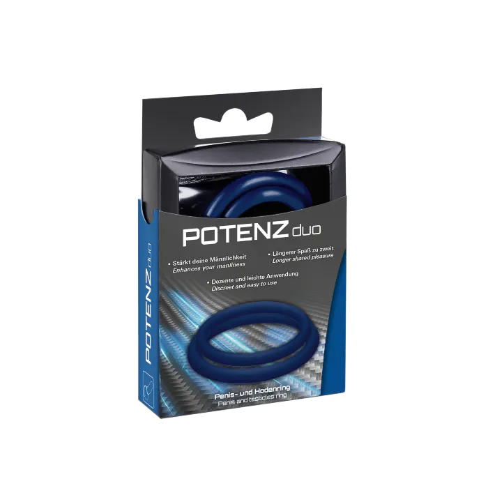 Набір ерекційних кілець Joydivision POTENZduo M Blue — фото 2
