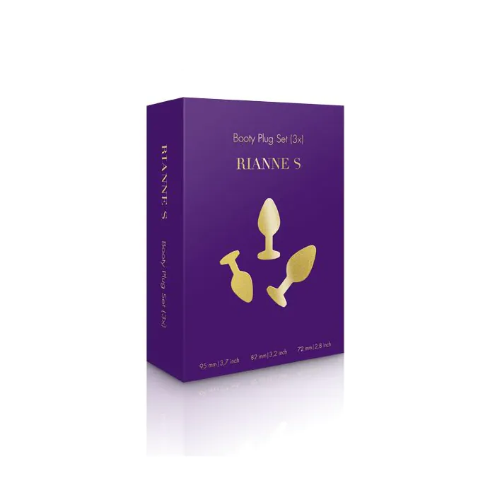Набір чорних пробок Rianne S - Booty Plug Set 3x Black — фото 3