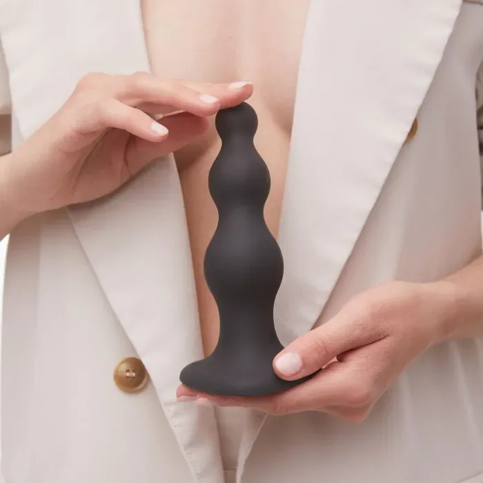 Насадка для страпона Strap-On-Me Dildo Plug Beads Black M — фото 6