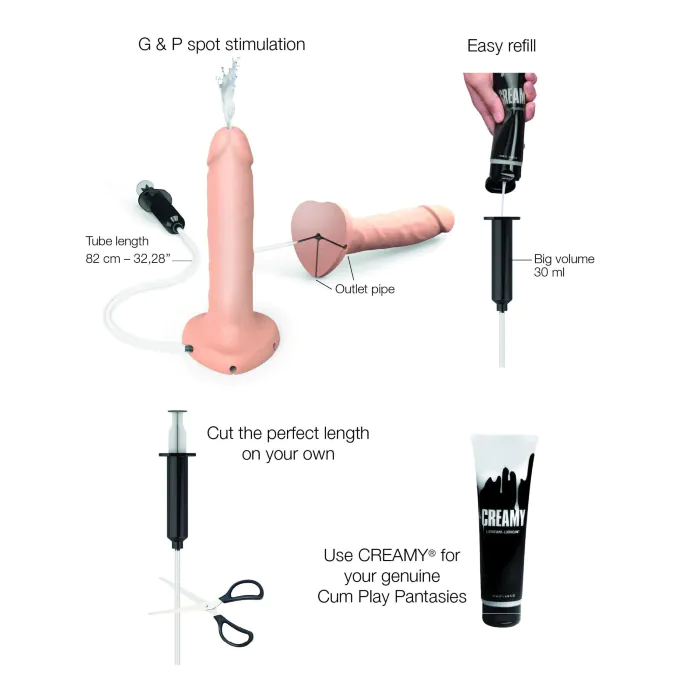 Фалоімітатор, що кінчає Strap-On-Me Squirting Cum Dildo Realistic Black Vanilla L — фото 3