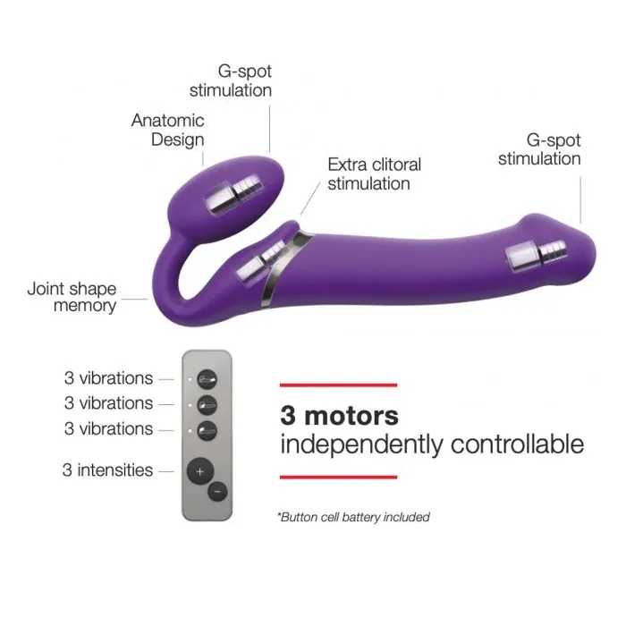 Безремневий страпон із вібрацією Strap-On-Me Vibrating Violet L — фото 3
