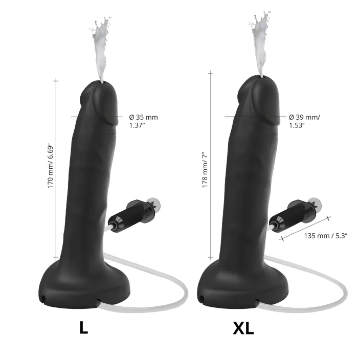 Фалоімітатор, що кінчає Strap-On-Me Squirting Cum Dildo Realistic Black XL — фото 4