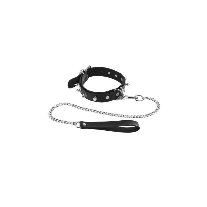 Нашийник з шипами та з повідцем Fetish Tentation
