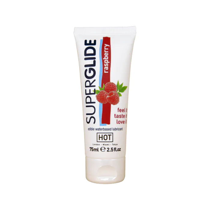Лубрикант для орально - мануальних пестощів HOT Superglide Edible Raspberry 75 мл