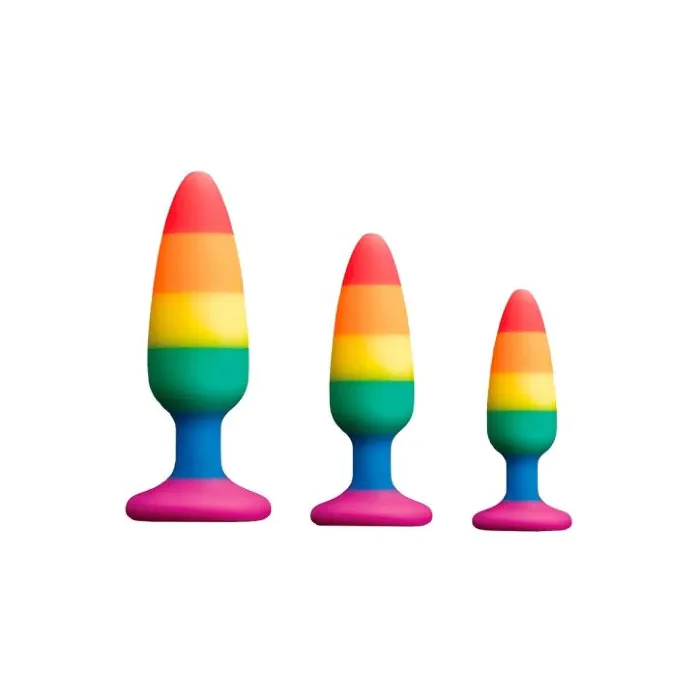 Силіконова анальна пробка Wooomy Hiperloo Silicone Rainbow Plug S — фото 5