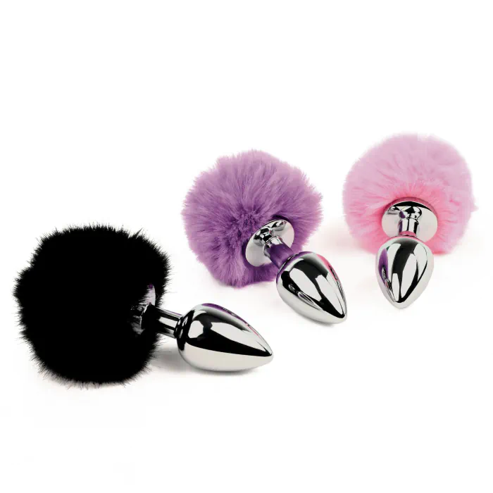 Анальна пробка FeelzToys Bunny Tails Butt Plug Black — фото 4