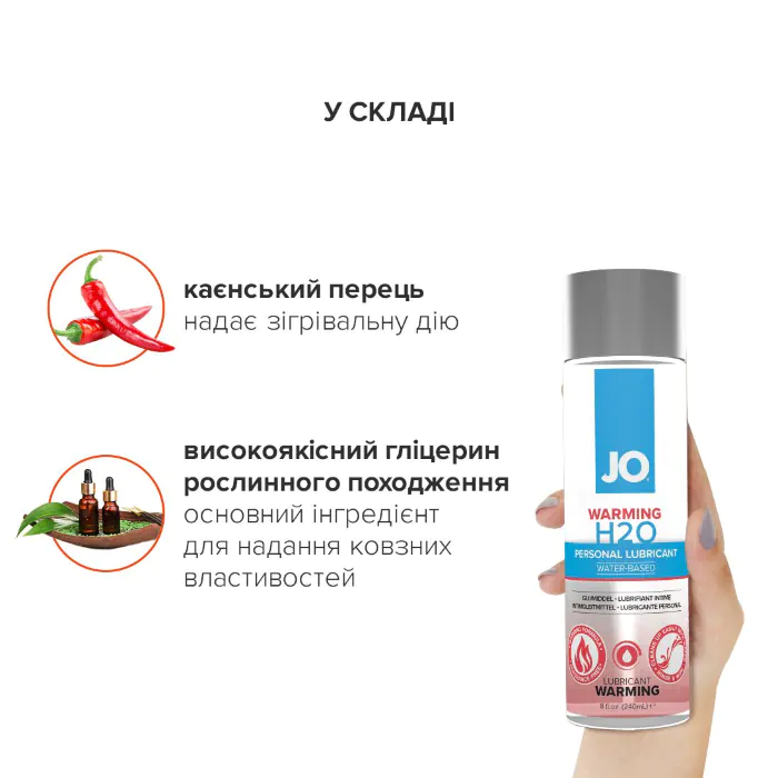 Зігріваюча змазка на водній основі JO H2O Warming 240 мл — фото 4