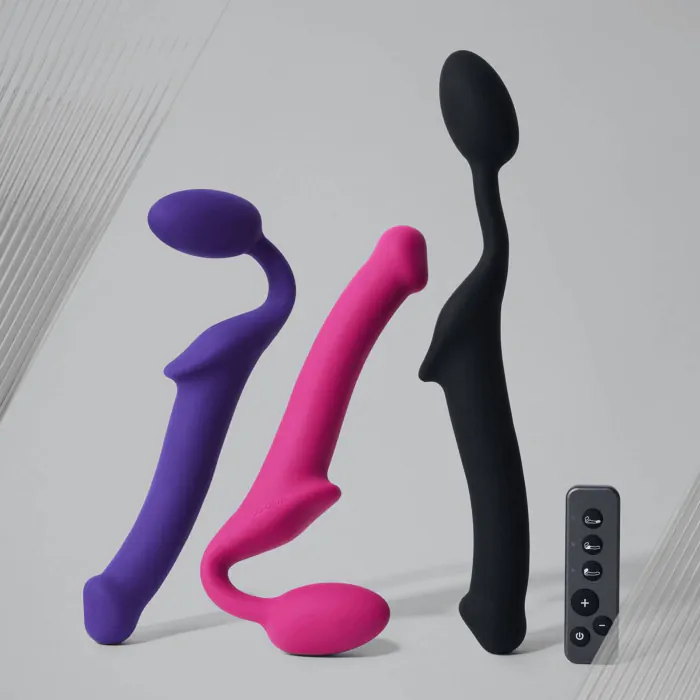 Безремінний страпон з вібрацією Strap-On-Me Vibrating Fuchsia XL — фото 9