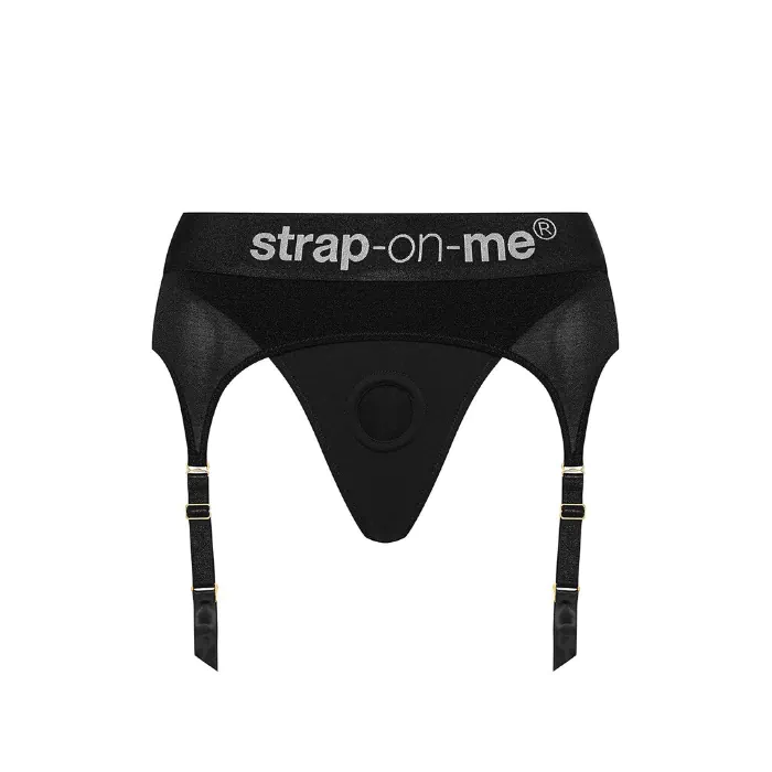 Труси для страпону з підв'язками для панчох Strap-On-Me REBEL HARNESS - XL — фото 3