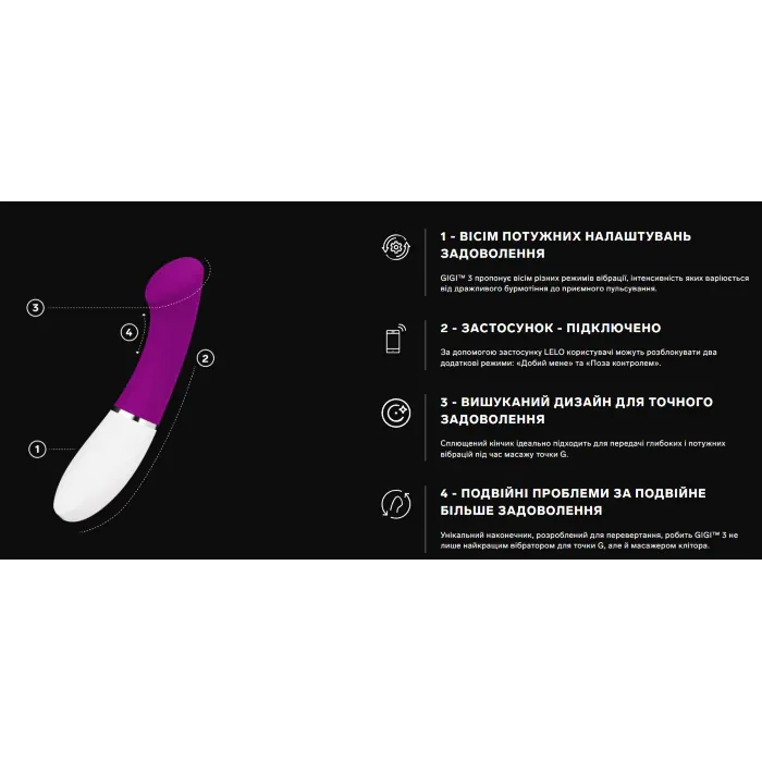 Вібратор точки G LELO GIGI 3 Plum — фото 2