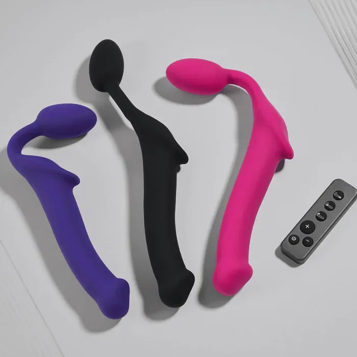 Безремінний страпон з вібрацією Strap-On-Me Vibrating Fuchsia XL — фото 8