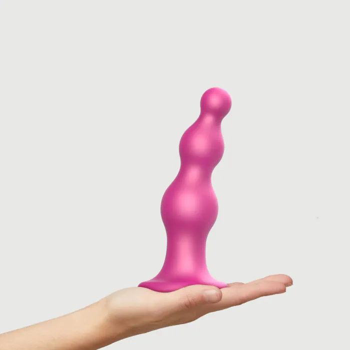 Насадка для страпона Strap-On-Me Dildo Plug Beads Framboise Metallic XL — фото 2